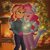 Size: 1920x1920 | Tagged: safe, artist:ro994, pinkie pie, sunset shimmer, equestria girls, equestria girls specials, g4, my little pony equestria girls: better together, my little pony equestria girls: holidays unwrapped, christmas, christmas tree, clothes, eyes closed, female, fireplace, hat, holiday, jacket, lesbian, obtrusive watermark, ship:sunsetpie, shipping, side hug, sparkler (firework), tree, watermark, winter outfit