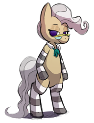 Size: 629x820 | Tagged: safe, artist:hitsuji, mayor mare, earth pony, pony, g4, bipedal, clothes, female, glasses, looking at you, simple background, socks, solo, striped socks, white background