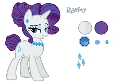 Size: 1460x984 | Tagged: safe, artist:prismborealisdash, rarity, pony, unicorn, g4, alternate hairstyle, cutie mark, ear piercing, earring, eyeshadow, female, jewelry, lidded eyes, makeup, mare, necklace, piercing, reference sheet, simple background, smiling, solo, transparent background