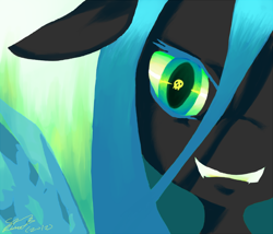Size: 700x600 | Tagged: safe, artist:f-sonic, artist:soina, queen chrysalis, changeling, changeling queen, g4, bust, female, portrait, solo, wingding eyes