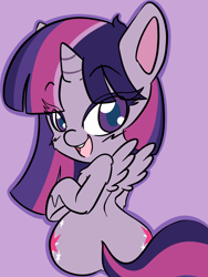 Size: 1536x2048 | Tagged: source needed, safe, artist:steelsoul, twilight sparkle, alicorn, pony, g4.5, my little pony: pony life, both cutie marks, butt, looking at you, looking back, open mouth, plot, sitting, twibutt, twilight sparkle (alicorn)