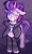 Size: 676x1139 | Tagged: safe, artist:kentrl-z, starlight glimmer, pony, unicorn, g4, clothes, collar, edgelight glimmer, eye clipping through hair, goth, hair over one eye, messy mane, one eye closed, socks, solo