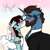 Size: 3000x3000 | Tagged: safe, artist:shamy-crist, oc, oc only, oc:ethan, oc:margo, pony, unicorn, blushing, clothes, dress, female, high res, kissing, male, mare, stallion, suit, wedding dress