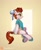 Size: 1035x1250 | Tagged: safe, artist:drafthoof, autumn blaze, kirin, g4, alternate hairstyle, bipedal, blushing, chinese, chinese dress, clothes, dress, female, patreon, patreon logo, profile, simple background, sitting, solo