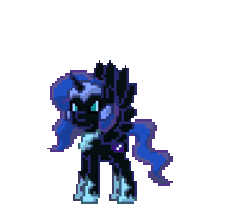 Size: 290x260 | Tagged: safe, artist:torpy-ponius, nightmare moon, alicorn, pony, pony town, g4, animated, female, filly, gif, loop, nightmare woon, pixel art