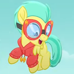 Size: 600x600 | Tagged: safe, screencap, pickle barrel, pegasus, pony, g4, my little pony: rainbow roadtrip, cropped, goggles, solo