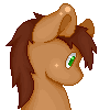 Size: 100x100 | Tagged: safe, artist:lucky-jacky, oc, oc only, oc:red bark, earth pony, pony, animated, brown coat, brown mane, chibi, gif, green eyes, icon, looking at you, simple background, smiling, smiling at you, solo, teeth, transparent background