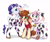 Size: 1280x1076 | Tagged: safe, artist:dstears, arizona (tfh), rarity, sweetie belle, cow, pony, unicorn, them's fightin' herds, g4, amused, animal costume, arizona is not amused, asdfmovie, belle sisters, clothes, community related, costume, cow costume, cowbelle, crossover, cultural appropriation, cute, diasweetes, one of these things is not like the others, raricow, siblings, simple background, sisters, trio, unamused, white background, year of the ox