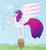 Size: 6388x6969 | Tagged: safe, artist:kmlp, derpibooru exclusive, queen novo, classical hippogriff, hippogriff, g4, my little pony: the movie, absurd resolution, behaving like a bird, bird house, cute, eyes closed, female, happy, music notes, novobetes, perching, singing, smiling, solo, vector, wings
