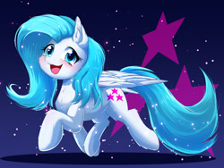 Size: 2000x1500 | Tagged: safe, artist:phoenixperegrine, oc, oc only, oc:lovestar, pegasus, pony, blushing, female, looking at you, mare, not fluttershy, solo, trotting