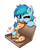 Size: 1526x1914 | Tagged: safe, artist:confetticakez, oc, oc only, oc:stormy waters, pegasus, pony, blushing, cheese pizza, cute, food, heart, heart eyes, meat, one eye closed, pepperoni, pepperoni pizza, pizza, solo, that pony sure does love pizza, weapons-grade cute, wingding eyes, wink