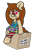 Size: 700x1100 | Tagged: safe, artist:threetwotwo32232, oc, oc only, oc:red stroke, pegasus, pony, box, female, mare, simple background, sitting, unamused