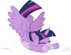 Size: 4899x3795 | Tagged: safe, artist:frownfactory, twilight sparkle, alicorn, pony, g4, princess twilight sparkle (episode), crash, crashlight, dust, eyes closed, female, horn, mare, open mouth, simple background, solo, transparent background, twilight sparkle (alicorn), vector, wings
