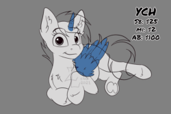 Size: 900x600 | Tagged: safe, artist:zobaloba, pony, animated, any gender, auction, auction open, commission, full body, solo, ych example, your character here