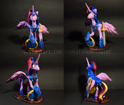 Size: 4703x4000 | Tagged: safe, artist:crosslineanimator, princess cadance, alicorn, pony, g4, armor, clay, craft, female, mare, photo, polymer clay, sculpture, shield, solo, sword, traditional art, weapon