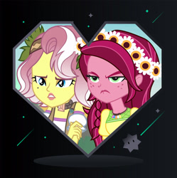 Size: 2543x2549 | Tagged: safe, edit, editor:ktd1993, gloriosa daisy, vignette valencia, equestria girls, equestria girls specials, g4, my little pony equestria girls: better together, my little pony equestria girls: legend of everfree, my little pony equestria girls: rollercoaster of friendship, angry, female, gloriette, high res, lesbian, shipping, unamused, vignette is not amused