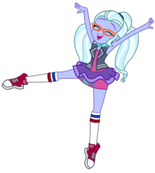 Size: 1472x1650 | Tagged: safe, artist:gmaplay, sugarcoat, dance magic, equestria girls, spoiler:eqg specials, clothes, converse, cute, dancing, eyes closed, happy, missing accessory, open mouth, shoes, simple background, smiling, socks, solo, sugarcute, transparent background