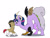 Size: 912x684 | Tagged: safe, artist:sinjaaussiaangels, discord, twilight sparkle, draconequus, pony, unicorn, g4, alternate universe, draconequified, duo, female, male, personal space invasion, pony discord, species swap, stallion, twikonequus