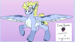 Size: 3840x2160 | Tagged: safe, artist:brainiac, derpibooru exclusive, oc, oc only, oc:timebomb, pegasus, pony, high res, male, reference sheet, solo, stallion
