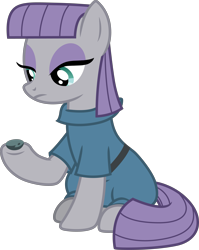 Size: 4545x5710 | Tagged: safe, artist:cloudy glow, boulder (g4), maud pie, earth pony, pony, g4, female, mare, simple background, sitting, transparent background, vector