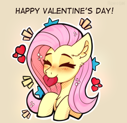 Size: 1500x1450 | Tagged: safe, artist:freak-side, fluttershy, pegasus, pony, g4, blushing, cute, eyes closed, heart, holiday, mouth hold, shyabetes, solo, valentine's day