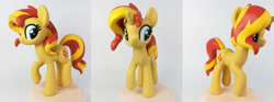 Size: 5184x1920 | Tagged: safe, artist:sparkle257, sunset shimmer, pony, unicorn, g4, craft, female, figurine, irl, mare, photo, sculpture, simple background, solo, traditional art, white background