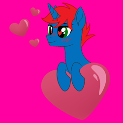 Size: 900x900 | Tagged: safe, artist:ry-bluepony1, artist:starshade, oc, oc:train track, pony, unicorn, g4, base used, heart, heart eyes, hearts and hooves day, holiday, horn, male, show accurate, stallion, unicorn oc, valentine's day, wingding eyes