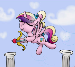 Size: 4000x3600 | Tagged: safe, artist:littlenaughtypony, princess cadance, g4, arch, bow (weapon), cupid, cupidance, eros, hearts and hooves day, teen princess cadance, younger