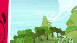 Size: 1280x720 | Tagged: safe, screencap, g4, hard to say anything, apple, apple tree, background, no pony, scenic ponyville, sweet apple acres, tree