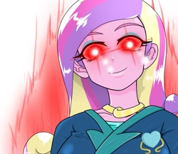 Size: 1480x1280 | Tagged: safe, artist:batipin, dean cadance, princess cadance, equestria girls, g4, aura, female, glowing eyes, jewelry, necklace, princess of love, solo