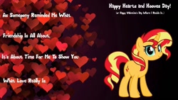 Size: 1210x681 | Tagged: safe, artist:mlpfan3991, sunset shimmer, pony, unicorn, g4, hearts and hooves day, holiday, valentine's day, valentine's day card
