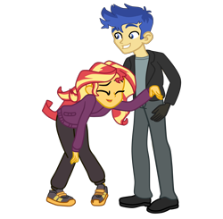 Size: 1692x1658 | Tagged: safe, artist:gmaplay, flash sentry, sunset shimmer, equestria girls, g4, female, male, ship:flashimmer, shipping, simple background, sports, straight, transparent background