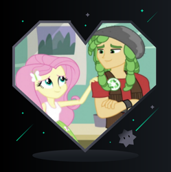 Size: 893x895 | Tagged: safe, artist:3d4d, edit, edited screencap, screencap, fluttershy, sandalwood, equestria girls, g4, my little pony equestria girls: friendship games, duo, female, holiday, male, sandalshy, shipping, straight, valentine's day, valentine's day card