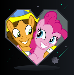 Size: 893x895 | Tagged: safe, artist:3d4d, edit, edited screencap, screencap, cheese sandwich, pinkie pie, g4, the last laugh, female, hearts and hooves day, holiday, male, ship:cheesepie, shipping, straight, valentine's day, valentine's day card