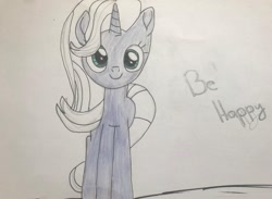 Size: 1080x789 | Tagged: safe, artist:lillycloudart, trixie, pony, unicorn, g4, eyelashes, female, horn, mare, smiling, solo, traditional art