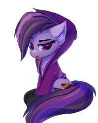 Size: 2137x2685 | Tagged: safe, artist:jfrxd, oc, oc only, oc:ruby geminis, earth pony, pony, :p, alternate clothes, clothes, female, high res, hoodie, mare, solo, tongue out