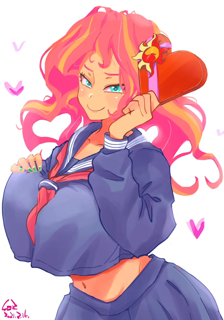 2559148 - safe, artist:sozglitch, sunset shimmer, oc, oc:anon, equestria  girls, g4, barefoot, big breasts, breast squish, breasts, busty sunset  shimmer, cleavage, controller, dualshock controller, duo, feet, female,  huge breasts, male, simple background