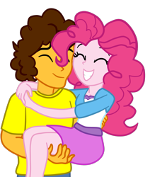 Size: 1159x1321 | Tagged: safe, artist:gmaplay, cheese sandwich, pinkie pie, equestria girls, g4, equestria girls-ified, female, male, ship:cheesepie, shipping, simple background, straight, transparent background