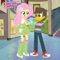 Size: 768x768 | Tagged: safe, artist:haileykitty69, fluttershy, equestria girls, g4, alternate universe, fluttermour, holiday, male, seymour skinner, the simpsons, valentine's day