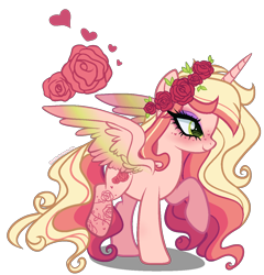 Size: 1200x1250 | Tagged: safe, artist:gihhbloonde, oc, oc only, alicorn, pony, female, magical lesbian spawn, mare, offspring, parent:princess cadance, parent:roseluck, simple background, solo, transparent background