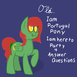 Size: 1200x1200 | Tagged: safe, oc, oc only, pony, nation ponies, ponified, portugal, solo
