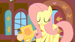 Size: 1280x720 | Tagged: safe, screencap, fluttershy, mouse, pegasus, pony, g4, putting your hoof down, season 2, animated, fat, female, fluttershy's cottage (interior), food, jumping, laughing, mare, stuffing, weight gain, zoom out