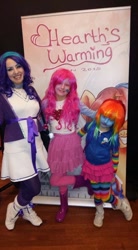 Size: 528x960 | Tagged: safe, pinkie pie, rainbow dash, rarity, human, g4, clothes, cosplay, costume, irl, irl human, photo