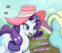 Size: 2048x1733 | Tagged: safe, artist:dorpapu, rarity, pony, unicorn, comic:reunion, g4, bridge, darling, dialogue, female, hat, mare, open mouth, open smile, smiling