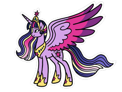 Size: 1184x897 | Tagged: safe, artist:melspyrose, twilight sparkle, alicorn, pony, g4, the last problem, big crown thingy, colored wings, element of magic, female, jewelry, mare, multicolored hair, multicolored wings, older, older twilight, older twilight sparkle (alicorn), princess twilight 2.0, regalia, series finale, simple background, solo, transparent background, twilight sparkle (alicorn), vector, wings
