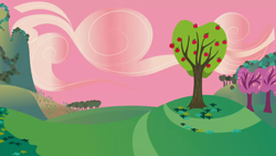Size: 1280x720 | Tagged: safe, screencap, g4, hearts and hooves day (episode), season 2, apple, apple tree, background, food, no pony, scenic ponyville, tree