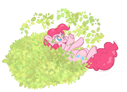 Size: 3302x2399 | Tagged: safe, artist:fluffyxai, pinkie pie, earth pony, pony, g4, cute, diapinkes, female, having fun, high res, leaves, lying down, mare, on back, playing, smiling, solo, starry eyes, underhoof, wingding eyes
