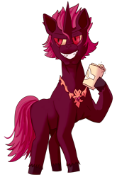 Size: 1452x2202 | Tagged: safe, artist:php93, oc, oc only, oc:badheart, pony, umbrum, 2021 community collab, derpibooru community collaboration, alcohol, beer, simple background, solo, transparent background