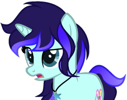 Size: 875x685 | Tagged: safe, artist:aquabright0219, oc, oc only, oc:aqua bright, pony, unicorn, female, horn, jewelry, mare, necklace, open mouth, simple background, solo, transparent background, unicorn oc