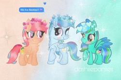 Size: 498x331 | Tagged: safe, alternate version, artist:lillycloudart, oc, oc only, oc:lily cloud, pegasus, pony, abstract background, chest fluff, ear fluff, eyelashes, female, jewelry, mare, necklace, one eye closed, pegasus oc, raised hoof, smiling, wings, wink